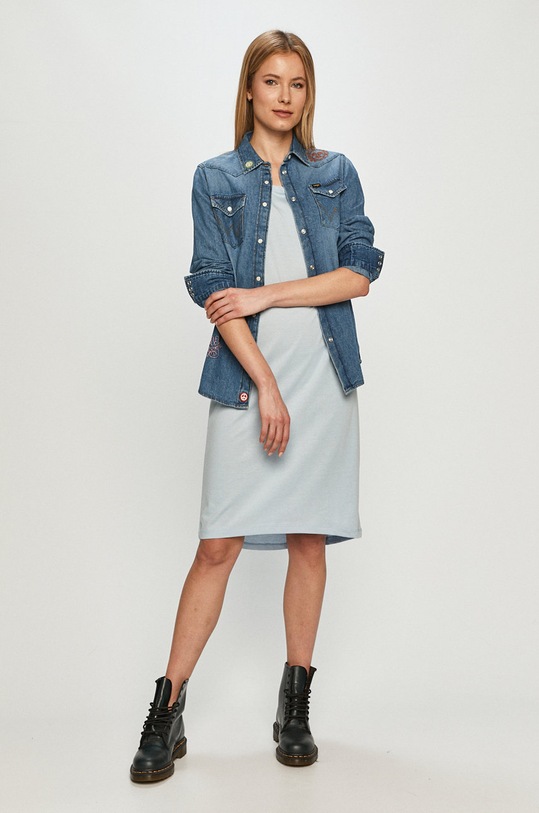 Wrangler - Camasa jeans W5Q1LW87A albastru SS21