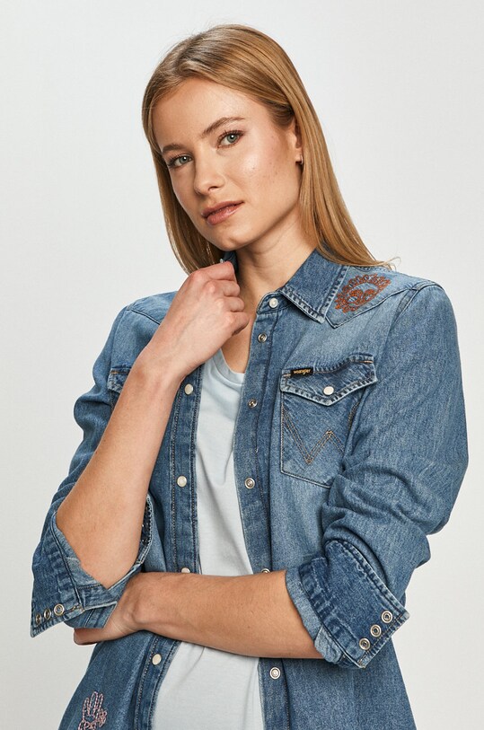 Wrangler - Koszula jeansowa niebieski W5Q1LW87A