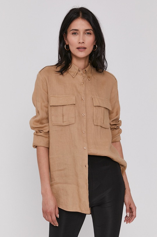 Košeľa United Colors of Benetton 5BML5QB74.193 béžová SS21