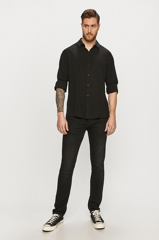 Tigha - Koszula Shoin 105678 czarny SS21