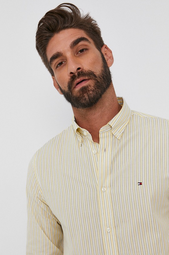 Tommy Hilfiger koszula bawełniana wzorzyste żółty MW0MW17568.4891