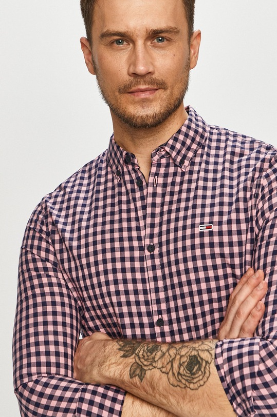 Tommy Jeans - Bavlnená košeľa regular fialová DM0DM10148.4891
