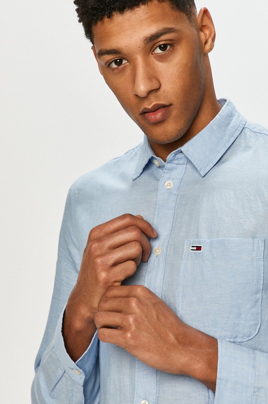 Tommy Jeans - Košile hladký modrá DM0DM10144.4891
