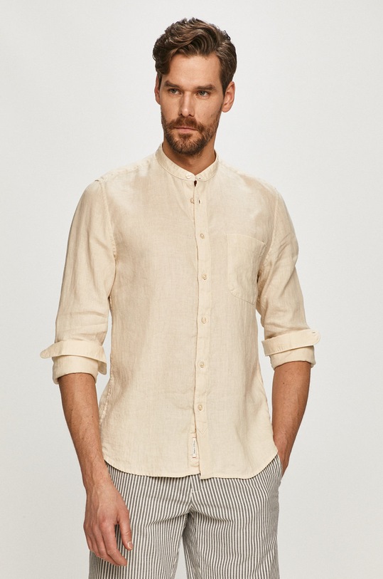 Košile Marc O'Polo hladký béžová 123742842084