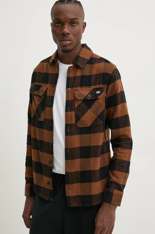 Košulja Dickies regular smeđa DK0A4XDZBLK