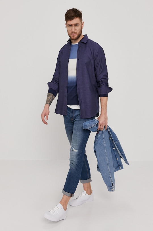 Odzież Strellson Koszula bawełniana 30020131 granatowy