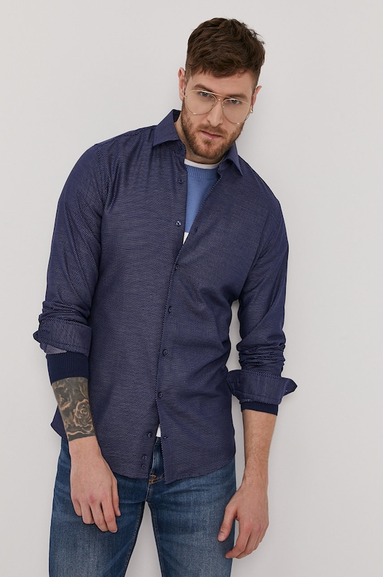 Strellson Koszula bawełniana 30020131 granatowy