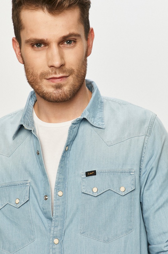 Lee - Koszula jeansowa bawełna niebieski L851BINJ