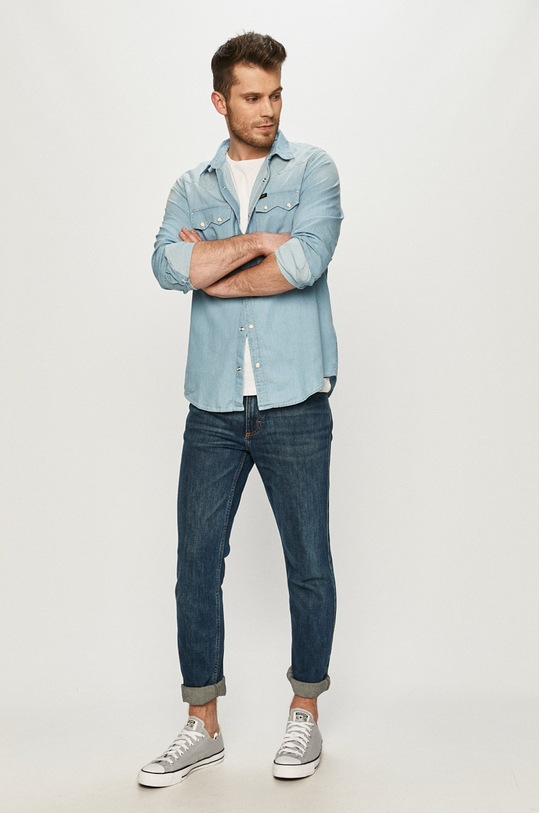 Odzież Lee - Koszula jeansowa L851BINJ niebieski