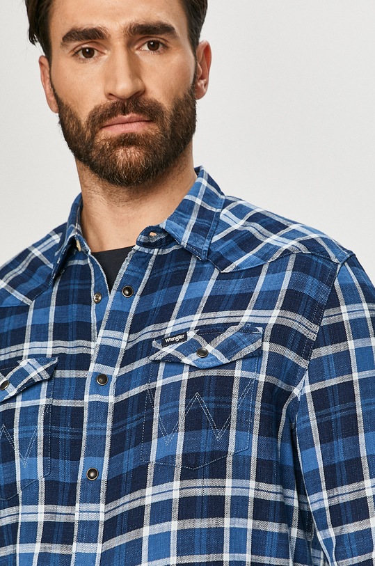 Wrangler - Bavlněná košile regular modrá W5A03TX50