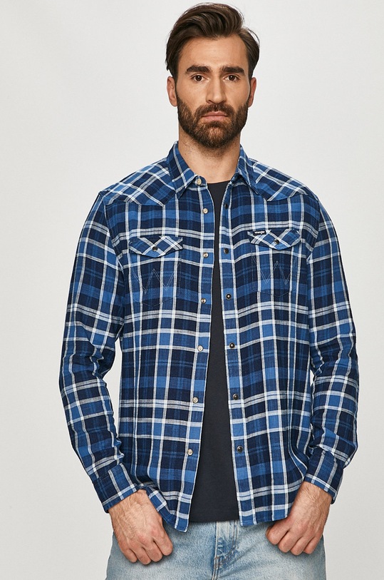 Wrangler - Bavlněná košile W5A03TX50 modrá
