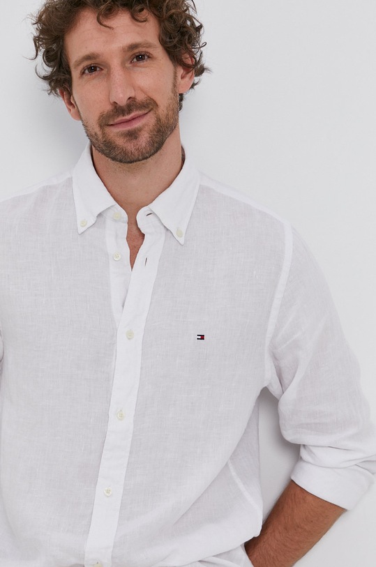 Tommy Hilfiger - Košeľa jednofarebný biela MW0MW17646.4891