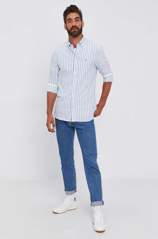 Odzież Tommy Hilfiger Koszula bawełniana MW0MW17558.4891 niebieski