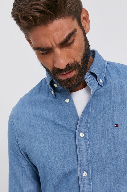 Tommy Hilfiger Koszula bawełniana jeansowa bawełna niebieski MW0MW17584.4891