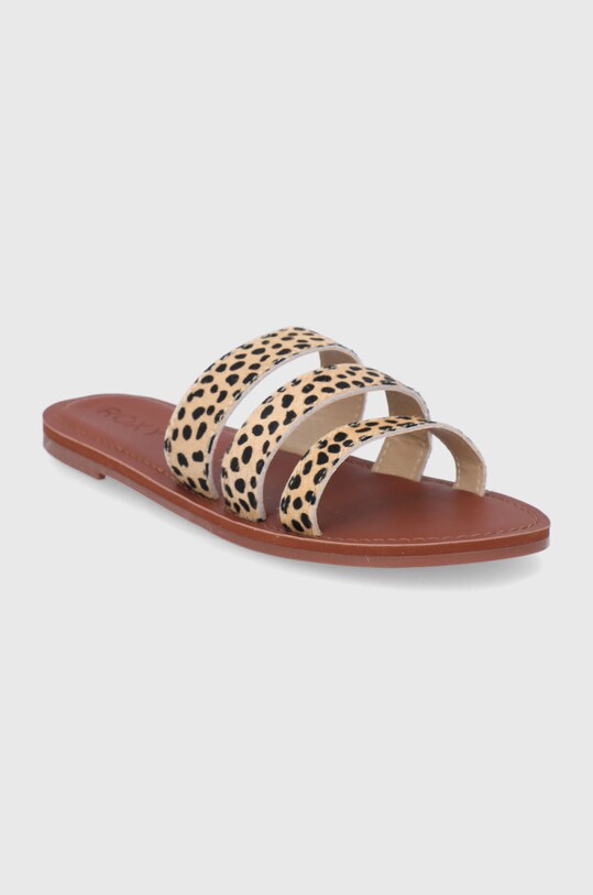 Kožené pantofle Roxy ARJL200791 hnědá SS22
