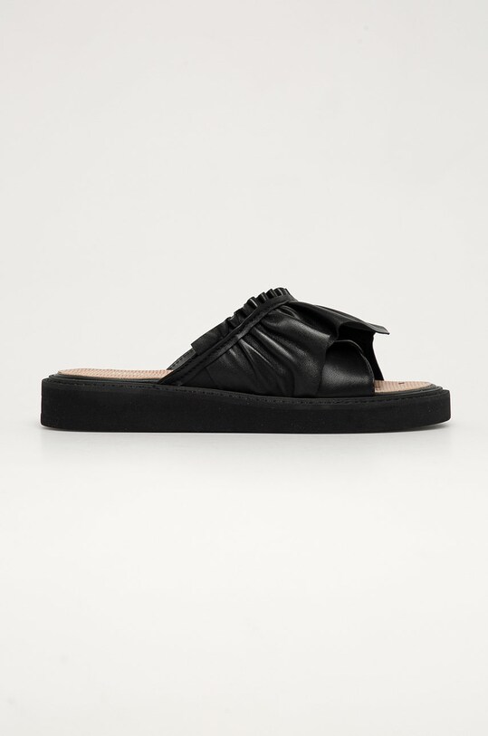 Red Valentino - Slapi de piele piele negru VQ2S0F33MYJ