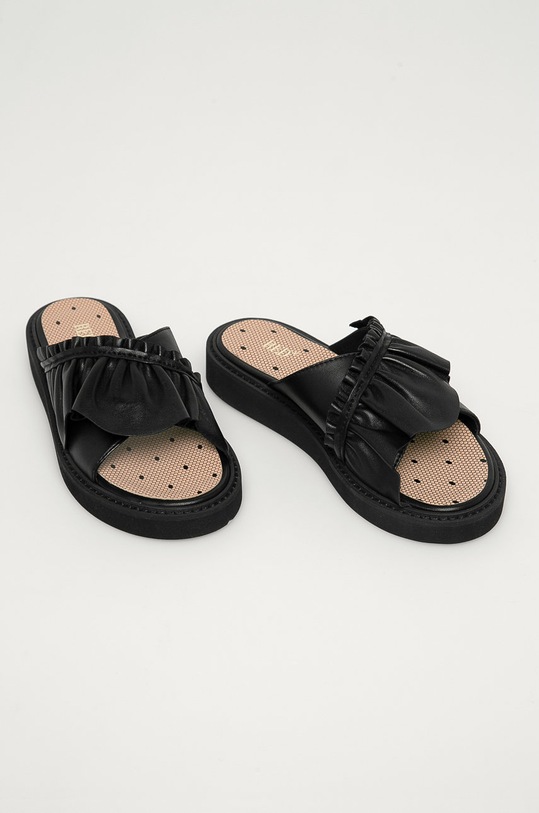 Red Valentino - Slapi de piele VQ2S0F33MYJ negru SS21