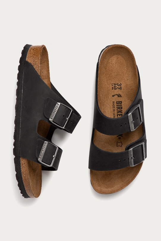 Natikače od nubuk kože Birkenstock Arizona crna 552113