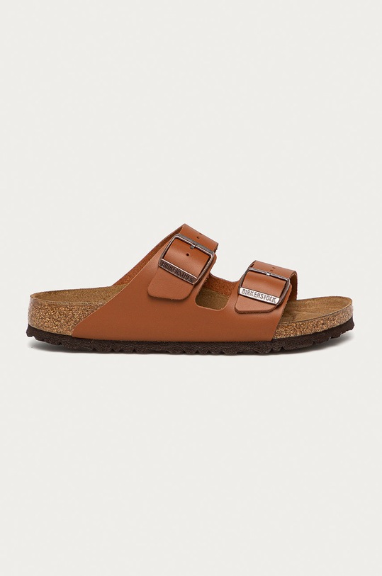 Kožené pantofle Birkenstock Arizona přírodní kůže hnědá 1019075