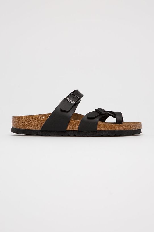 Birkenstock klapki Mayari imitacja skóry licowej czarny 71793