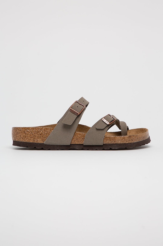 Šľapky Birkenstock Mayari imitácia kože hnedá 71071