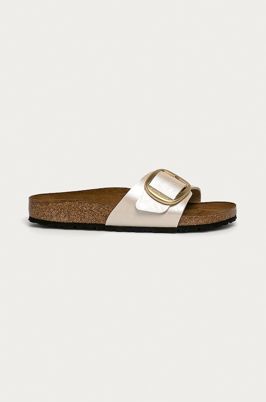 Birkenstock klapki Madrid Big Buckle imitacja skóry licowej beżowy 1015279