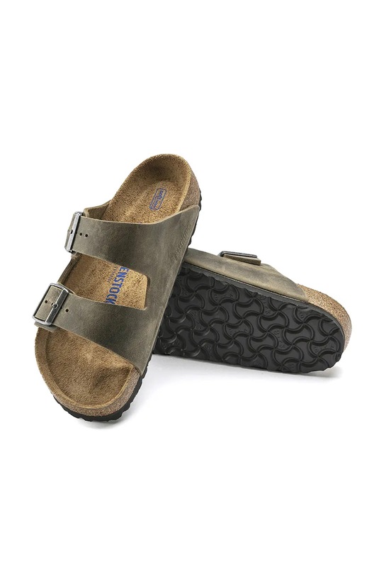 Birkenstock slapi de piele Arizona verde 1019377