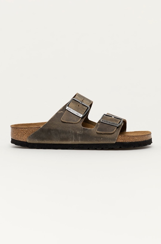 Kožené šľapky Birkenstock Arizona usňová koža zelená 1019377