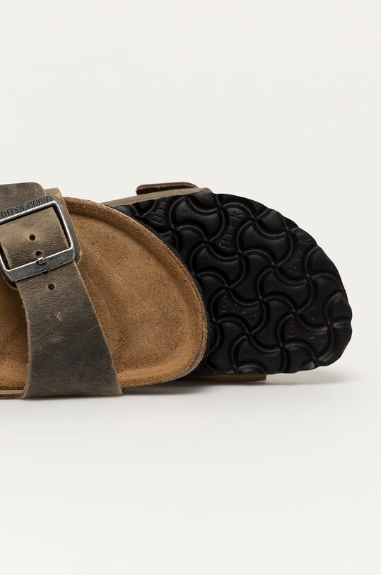 Birkenstock slapi de piele Arizona verde 1019377