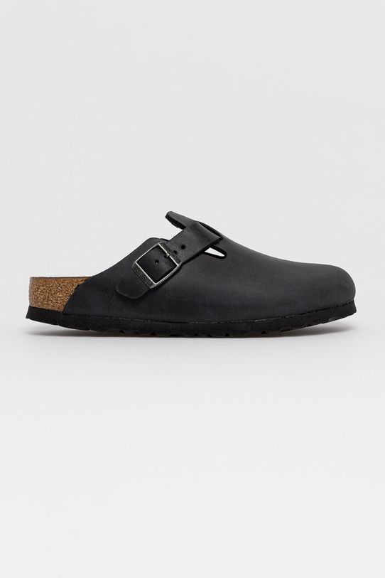 Kožené šľapky Birkenstock Boston iný čierna 59463