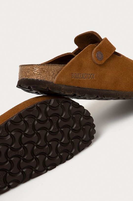 Obuwie Birkenstock klapki zamszowe Boston 1009543 brązowy