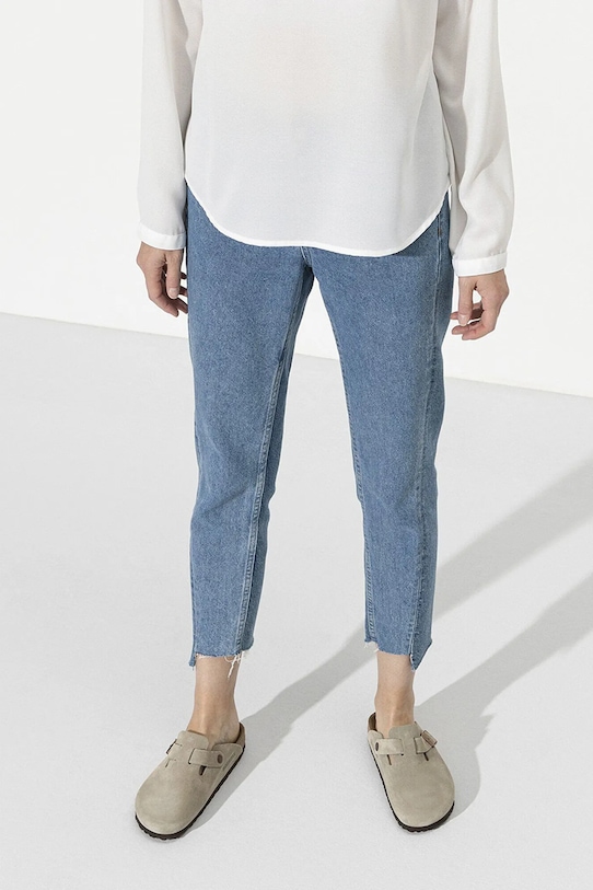 Birkenstock ciabatte slide in camoscio Boston 560773