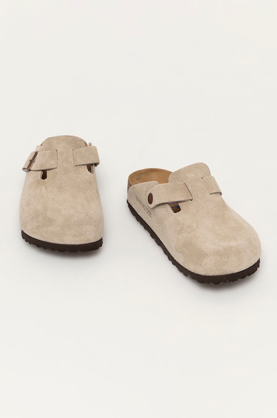 Велурени чехли Birkenstock Boston 560773 бежов AA00