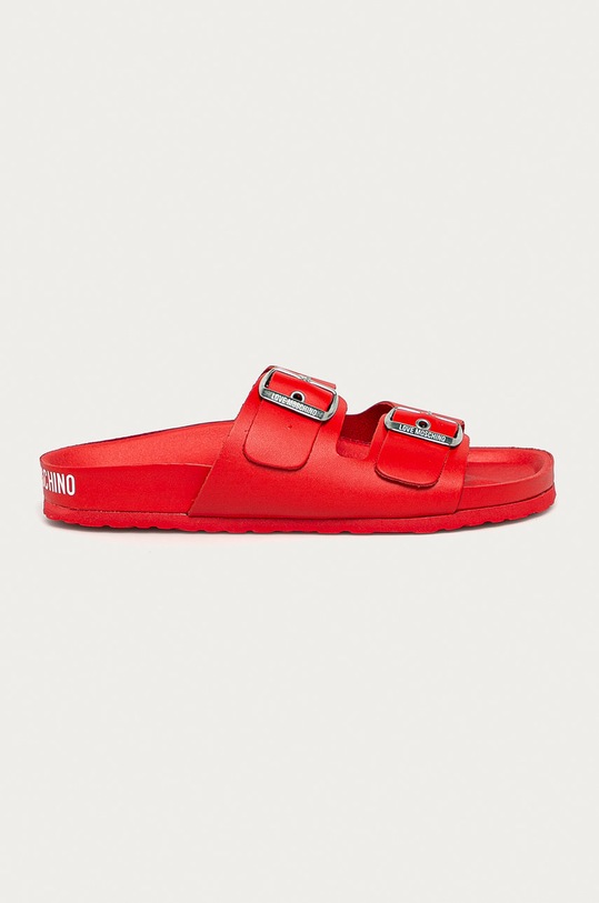 Love Moschino - Кожаные шлепанцы венский красный JA28063G1CIA0500