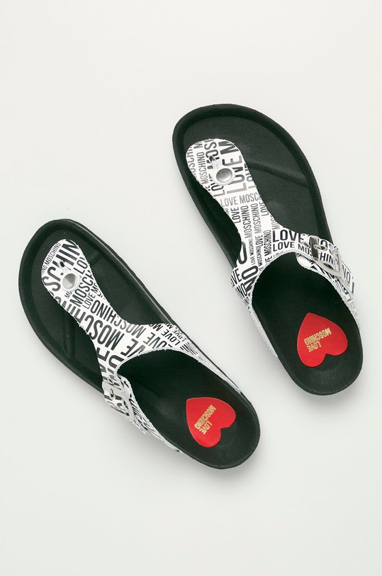 Love Moschino - Japonki skórzane JA28133G1CIJ010A biały SS21