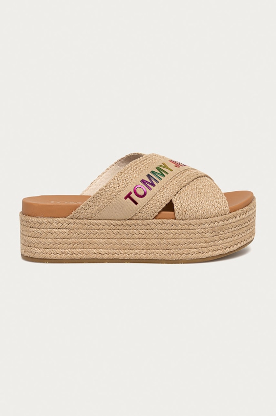 Tommy Jeans Papuci platformă bej EN0EN01313