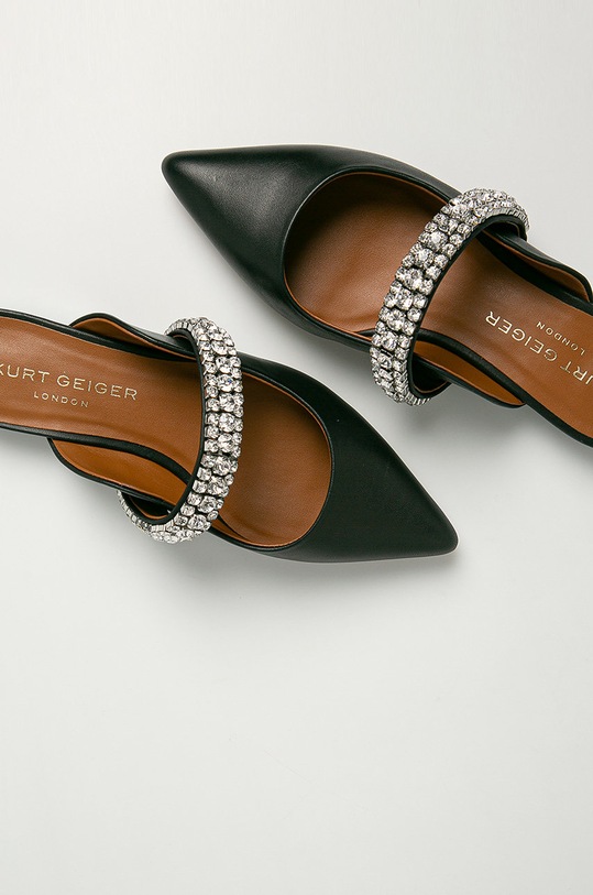 Kurt Geiger London - Klapki skórzane Princely czarny PRINCELY.00