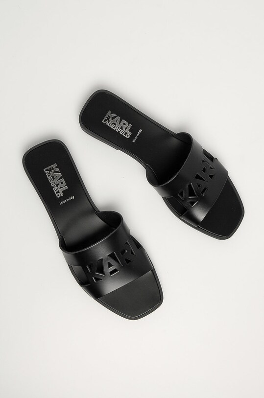 Karl Lagerfeld - Шкіряні шльопанці KL80405.00X чорний SS21