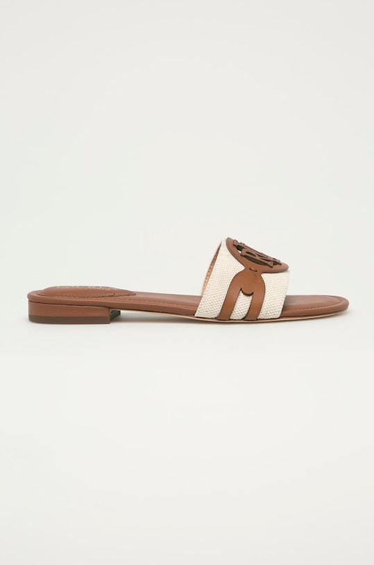 Lauren Ralph Lauren - Klapki Alegra płaski brązowy 802826823001