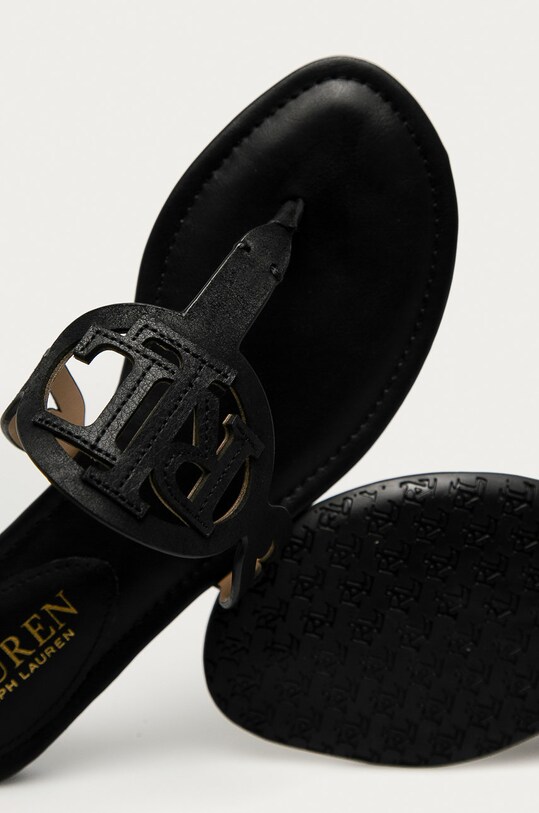 Lauren Ralph Lauren - Japonki skórzane 802840596001 czarny 802840596001