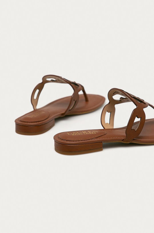 Boty Lauren Ralph Lauren - Kožené žabky 802840596002 hnědá