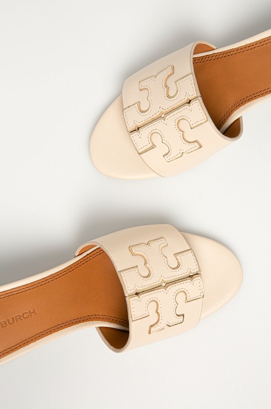 Tory Burch - Kožené pantofle Ines béžová 66261.101