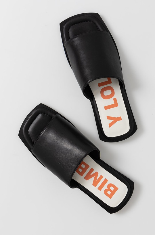 Bimba Y Lola Klapki skórzane 211BZ0727.T1000 czarny SS21