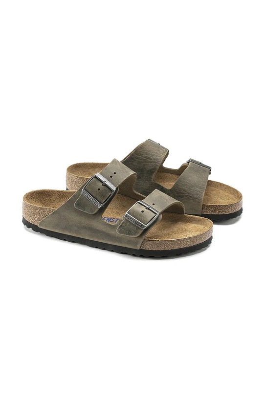 Shoes Birkenstock leather sliders Arizona 1019313 green