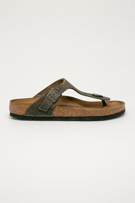 Birkenstock - Japonki skórzane Gizeh zielony 1019327