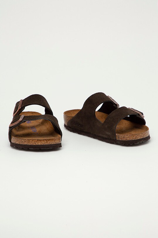 Birkenstock klapki zamszowe Arizona 951311 brązowy SS21