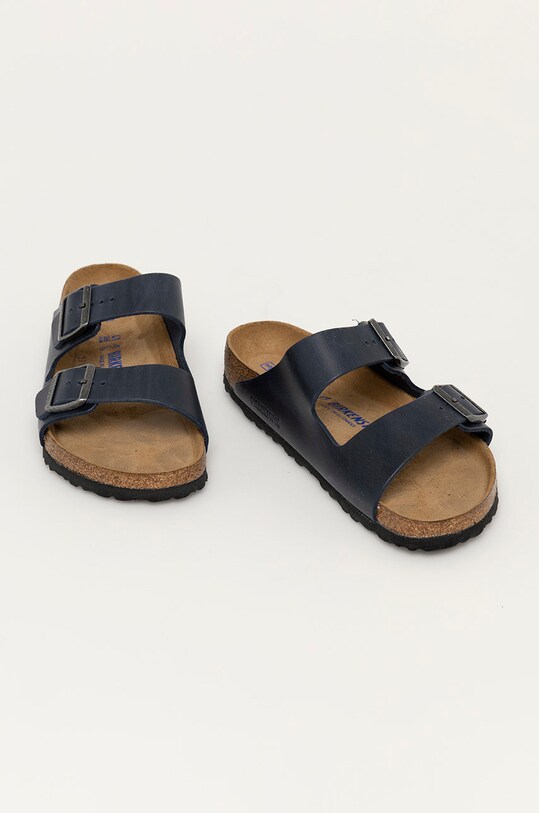 Кожаные шлепанцы Birkenstock Arizona 1013643 тёмно-синий SS21