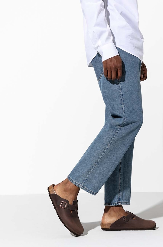 Кожаные шлепанцы Birkenstock Boston 860131
