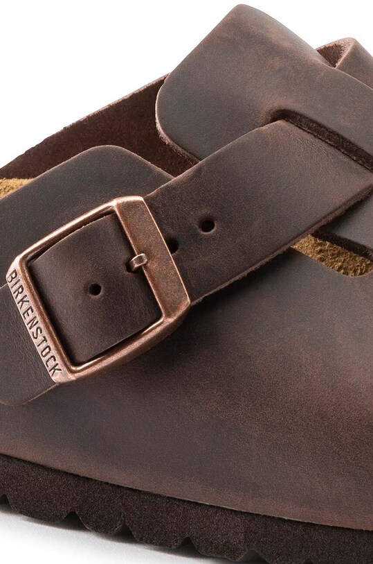 Încălțăminte Birkenstock slapi de piele Boston 860131 maro