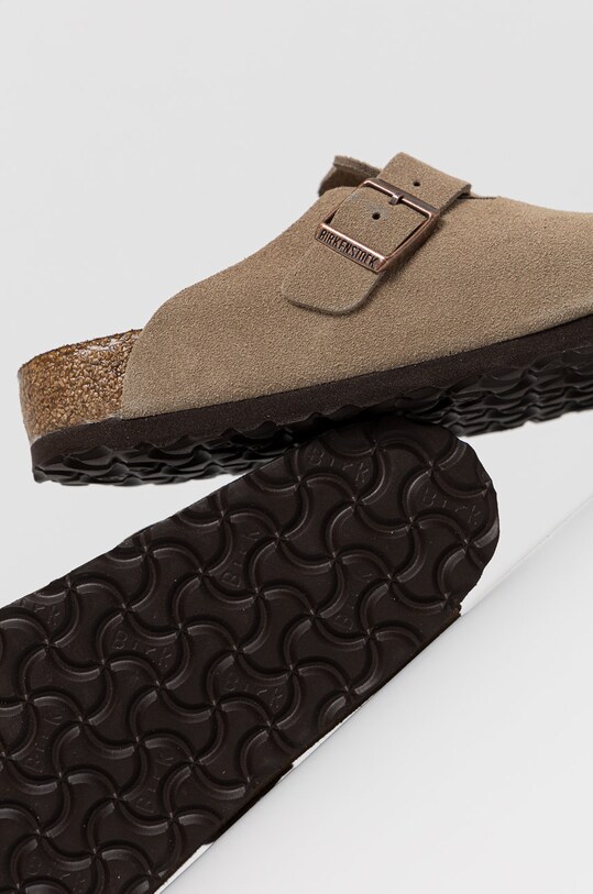 Boty Semišové pantofle Birkenstock Boston 560771 béžová